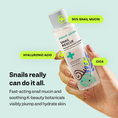 Peach Slices Snail Rescue Toner applied with cotton pad for gentle toning