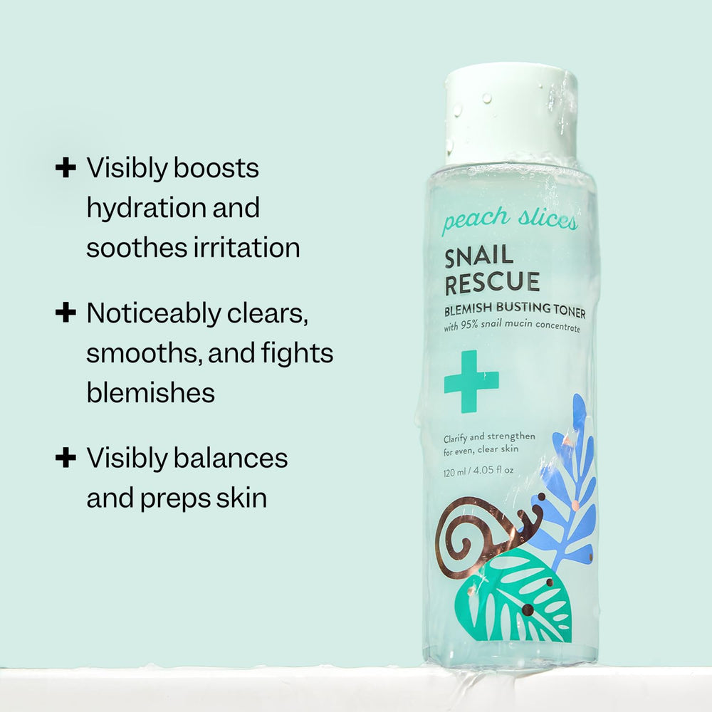 Peach Slices Snail Rescue Toner label confirms vegan and cruelty-free skincare