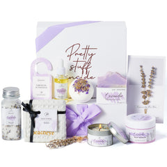 Peacoeye Lavender Spa Gift Set front view, ideal for gifting and home spa moments.
