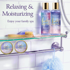PEARLWORLD spa kit bath oil nourishes skin with a gentle, soothing aroma.
