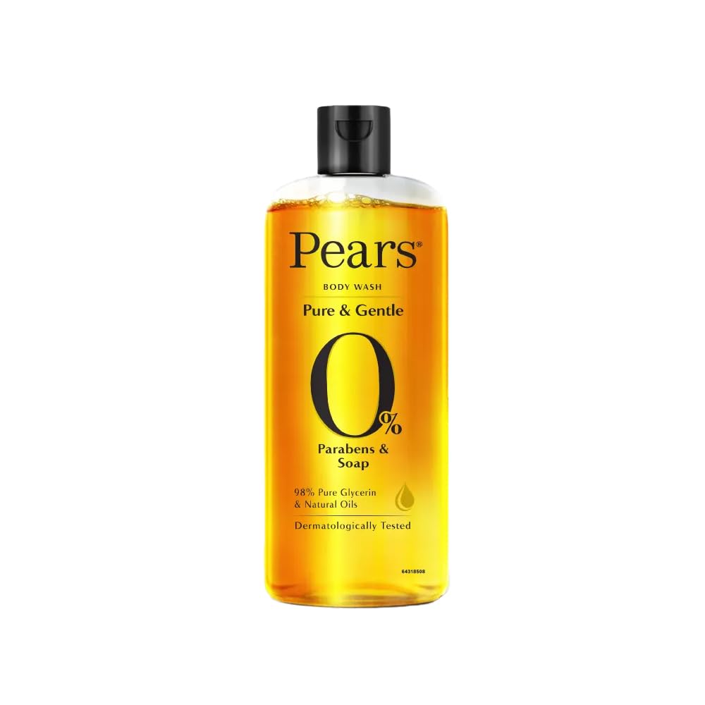 Pears Pure and Gentle Shower Gel pump dispenser image highlights easy everyday routine.