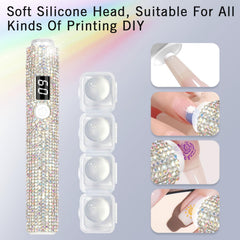 Peccera AB Diamond glitter mini UV light enhances nails with fast drying for glitter art.