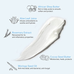 Pedestrian Project Shea Butter image signaling nourishing moisturization.