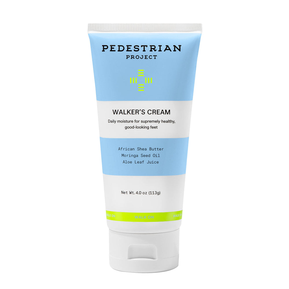 Pedestrian Project Walker’s Foot Cream jar closeup showing rich, buttery texture for dry feet.