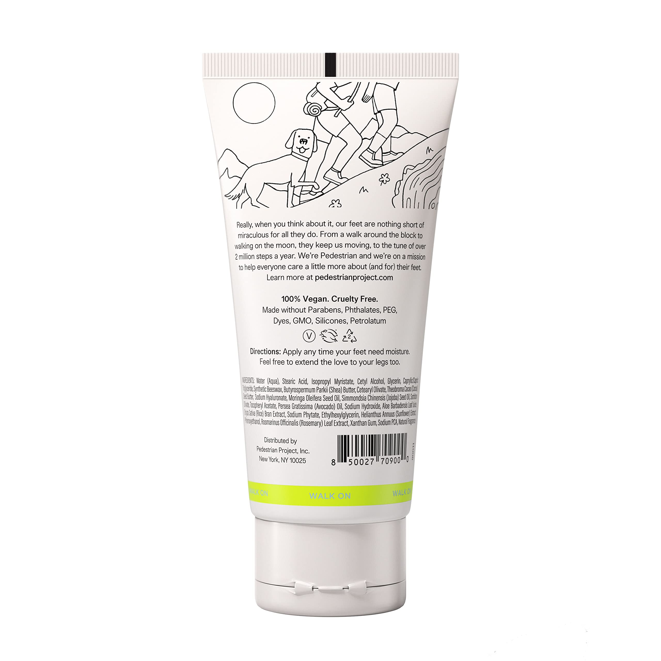 Pedestrian Project Walker’s Foot Cream texture swirl indicating deep hydration and smoothing.