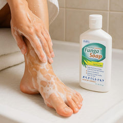 Pedifix FungaSoap body-wash-suds delivers gentle moisture preserving cleansing for the whole body.
