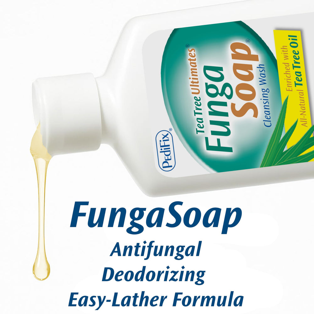 Pedifix FungaSoap multi-use-cleanser suits daily body and foot hygiene.