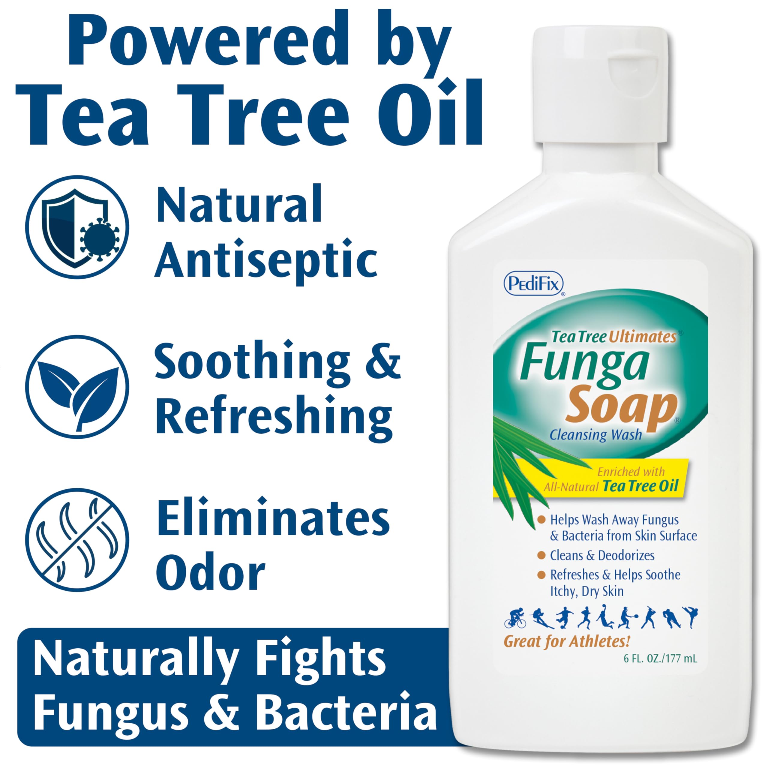 Pedifix FungaSoap odor-neutralizing-formula helps reduce sweat odors naturally.