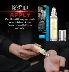 Peehss pheromone oil on the wrist, subtle intimate scent moment