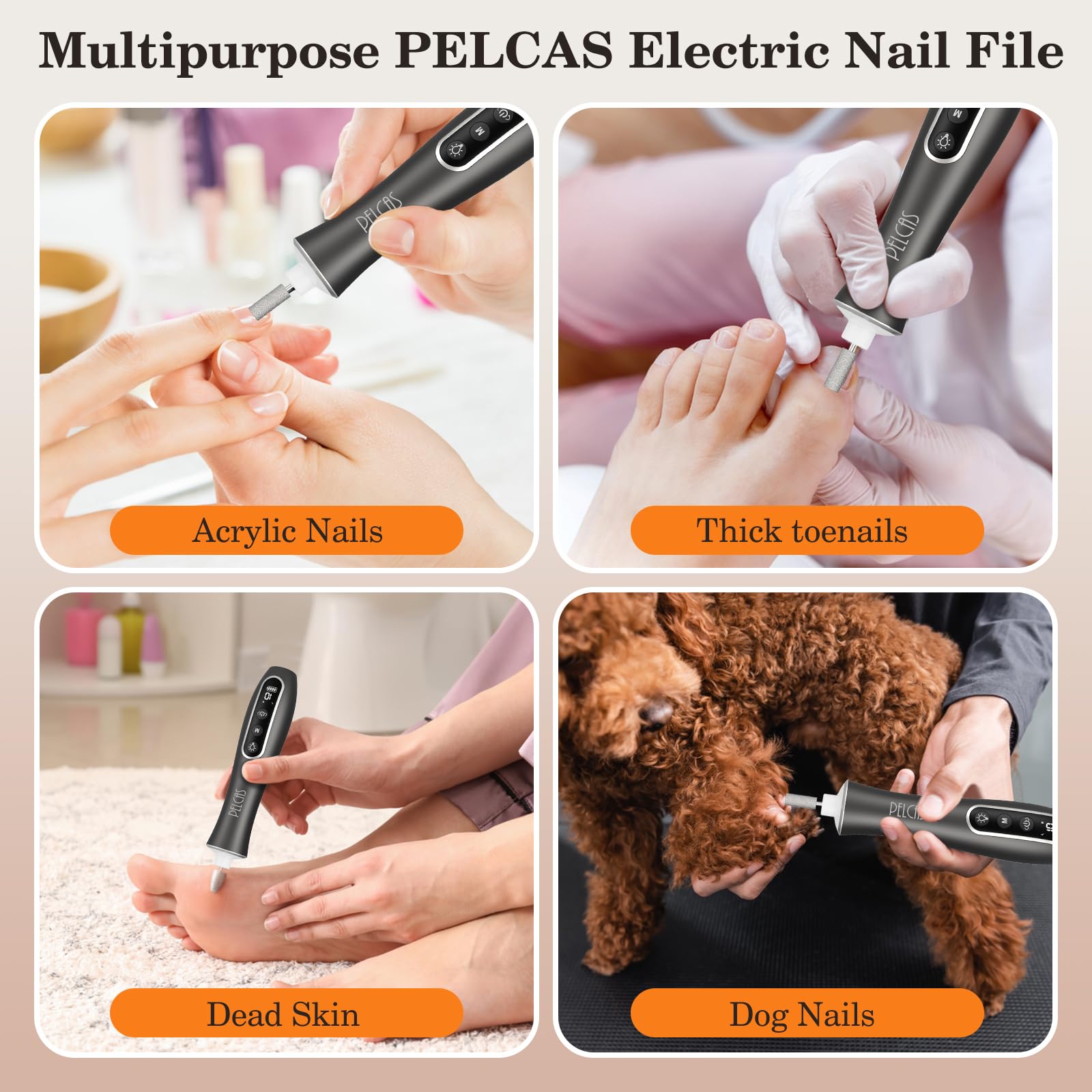 PEL CAS 10-in-1 kit includes bits and sanding bands for all nails
