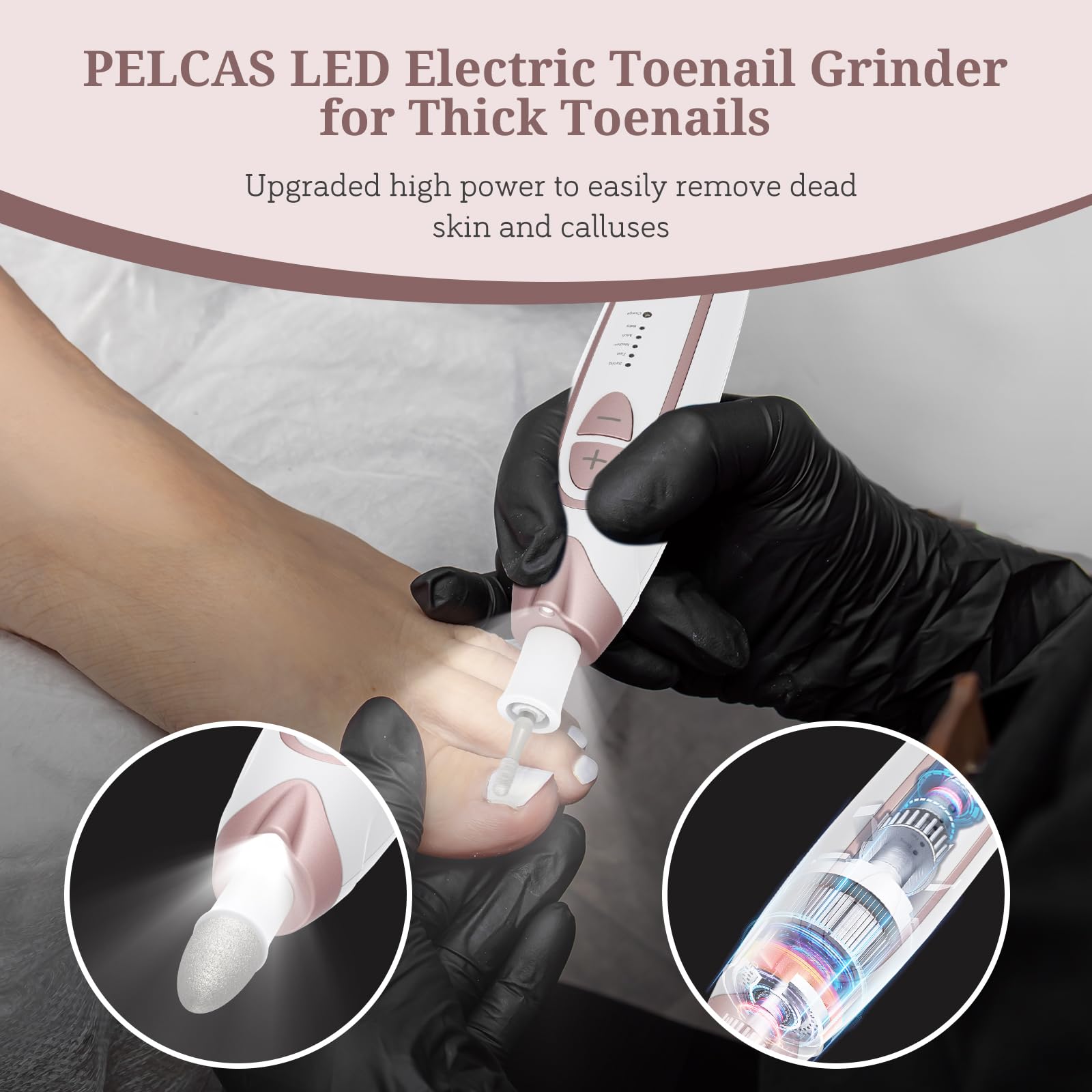 Pelcas dust shield and cleaning brush reduce dust during filing.