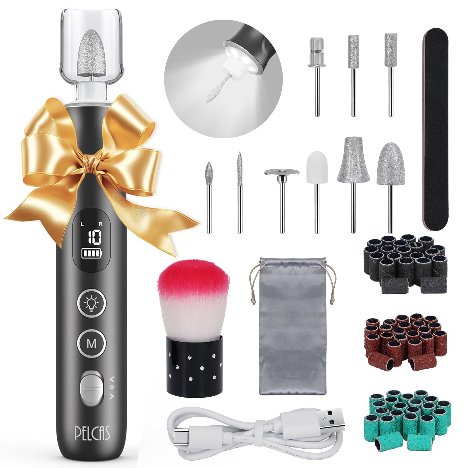 pelcas electric nail grinder cordless design for easy portability and home use.