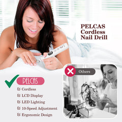 PEL CAS ergonomic nail drill pen feels comfortable for long sessions.