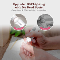 PEL CAS nail file shows adjustable speed and power on LCD for control.