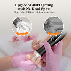 PEL CAS nail drill shows speed and power via LCD for controlled use