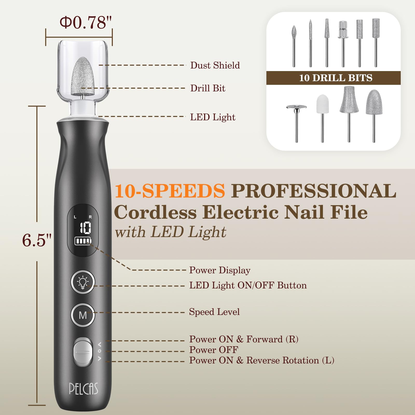 pelcas dust shield and cleaning brush keep dust contained during filing.