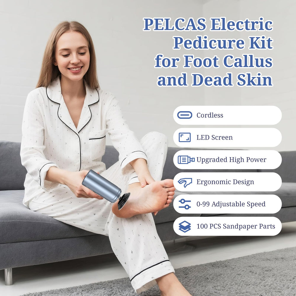 Pelcas speed control 0-99 lets you tailor grinding for your skin type.