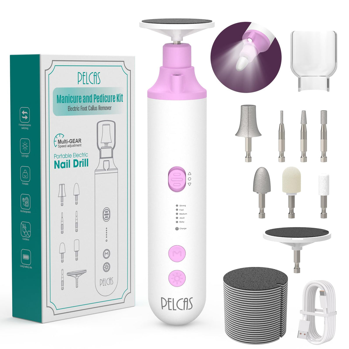 PELCA S toenail-grinder-8in1-kit enables at-home grooming with versatile bits.