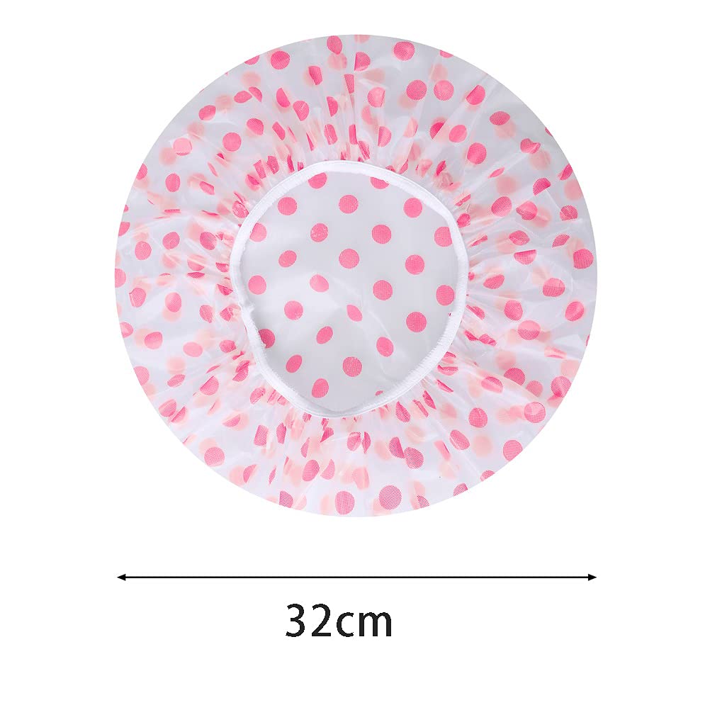 Pengxiaomei large shower cap red dot pattern guards against dust and oil while cooking