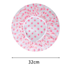 Pengxiaomei large shower cap red dot pattern guards against dust and oil while cooking