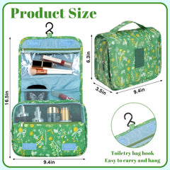 Pengxiaomei makeup pouch green multiple-compartments keeps items upright and easy to access.