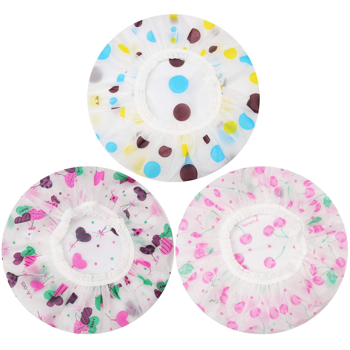 Pengxiaomei shower cap with colorful patterns for durable waterproof protection during bath