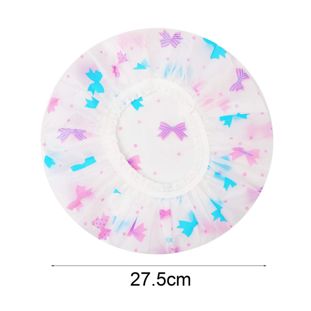 Pengxiaomei shower cap elastic-band-fit provides secure coverage and slip resistance