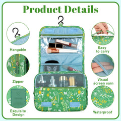 Pengxiaomei toiletry bag green unfolded-flat displays expanded storage for packing flexibility.