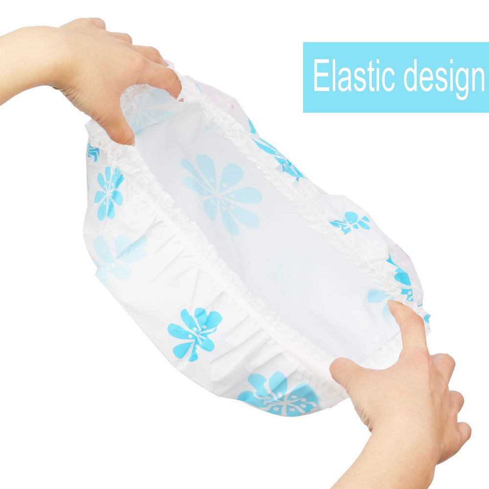 Pengxiaomei travel-friendly shower cap folds compactly for on-the-go use.