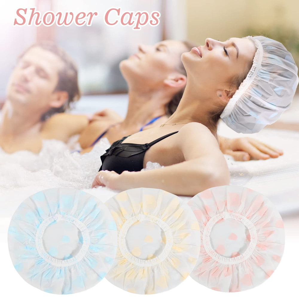 Pengxiaomei shower cap used for bath, makeup, and hair care routines.