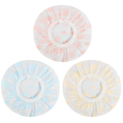 Pengxiaomei waterproof shower cap set rolled for travel and reuse convenience.