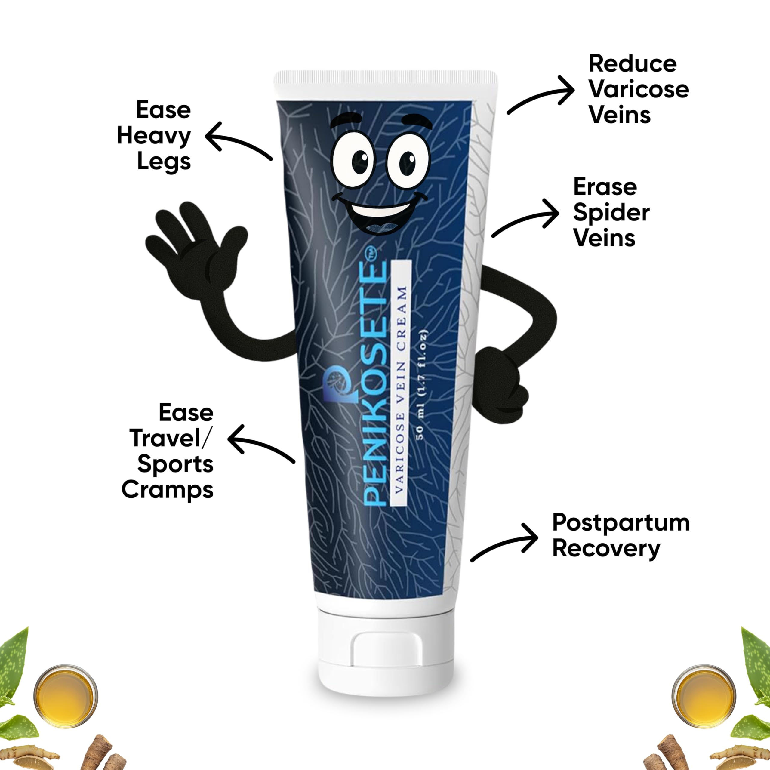 PENIKOSETE compression-socks-pair-with-cream supports complete leg-care routine.