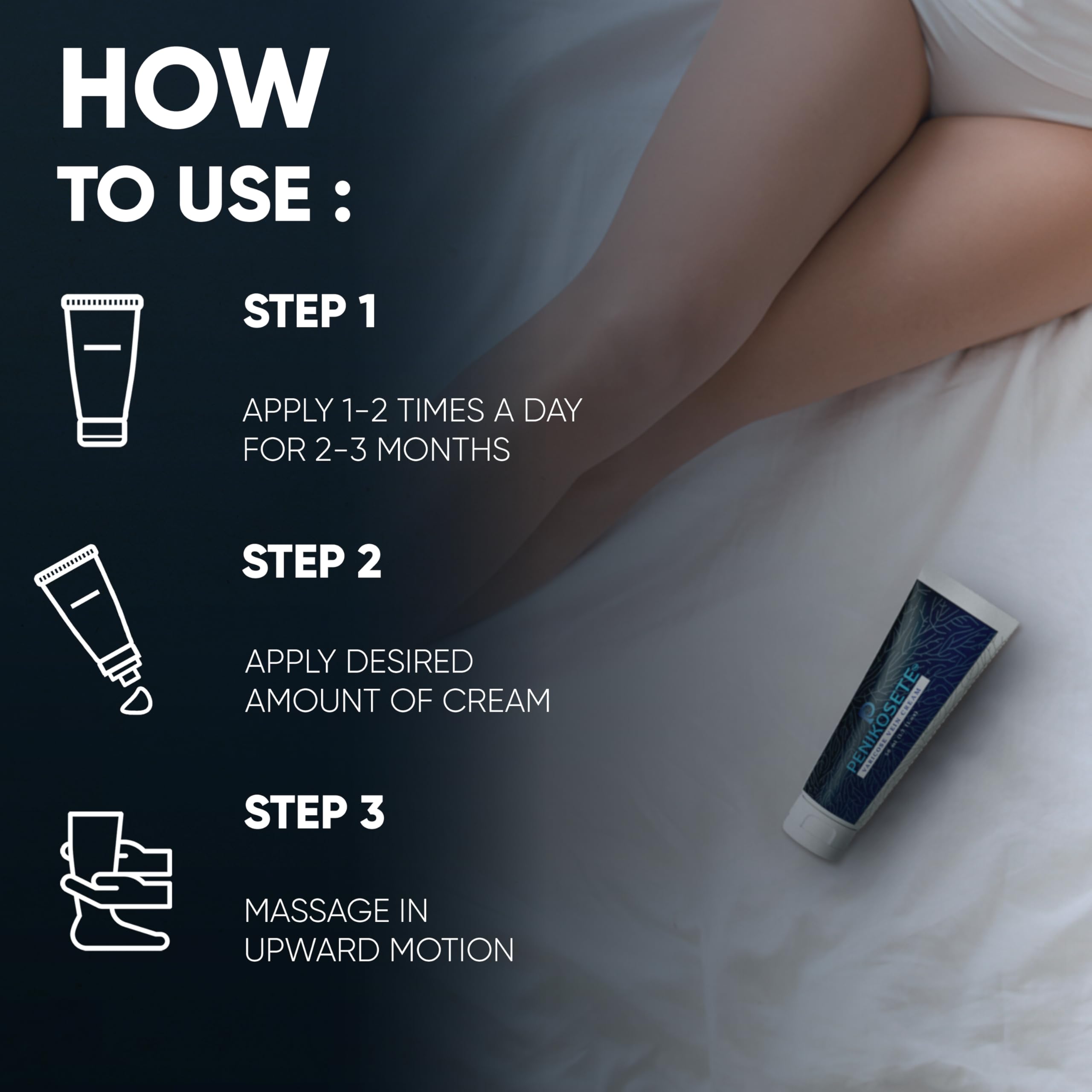 PENIKOSETE sesame-oil-base formula glides on evenly for comfortable use.