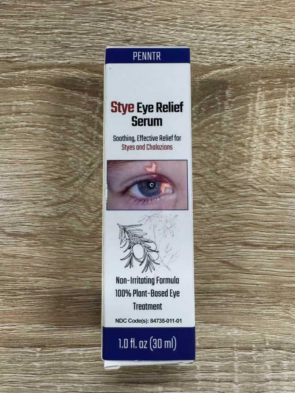 PENNTR 1 oz packaging demonstrates compact, easy to store eyelid care