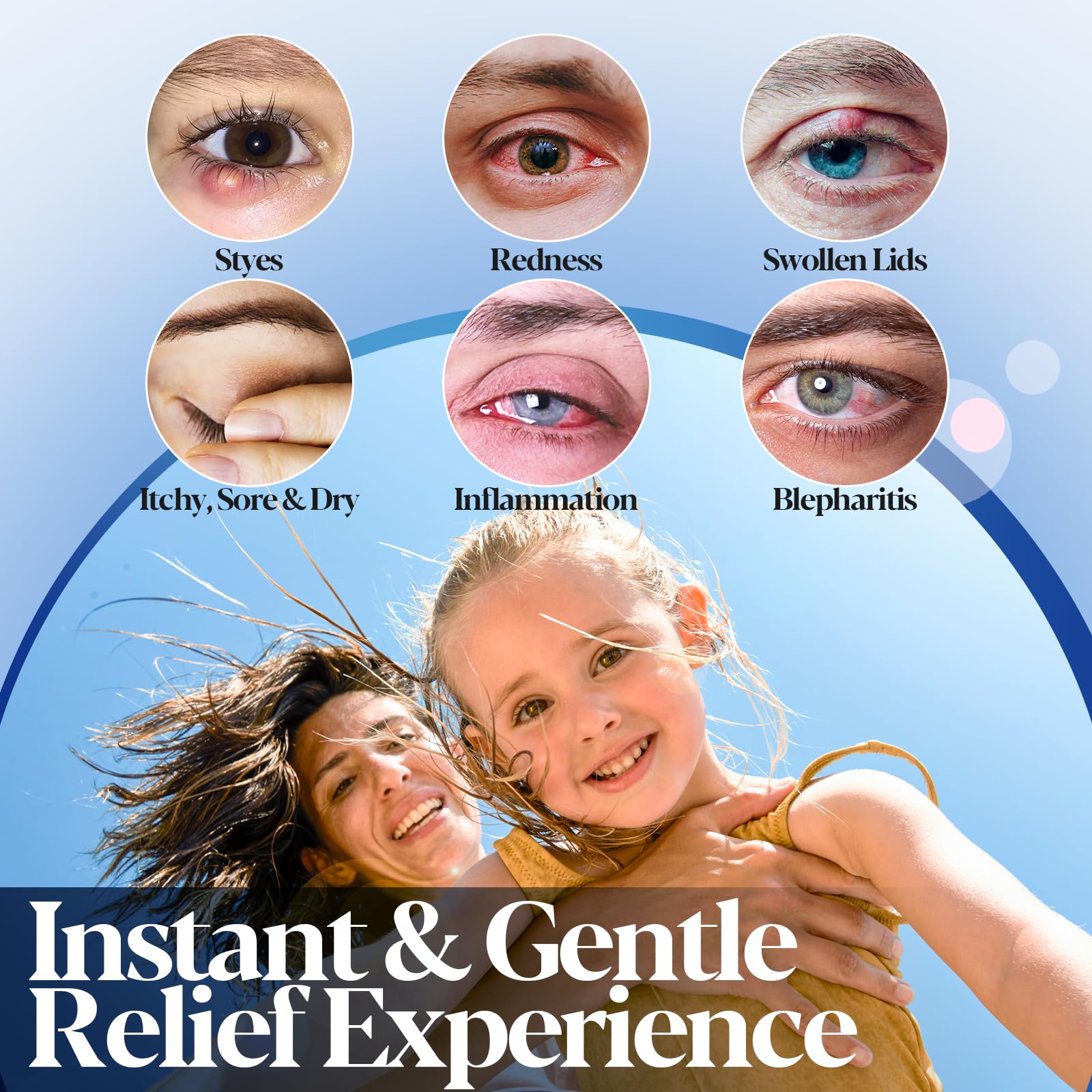 PENNTR Stye Eye Drops packaging with cotton pads for residue-free eyelid cleansing.