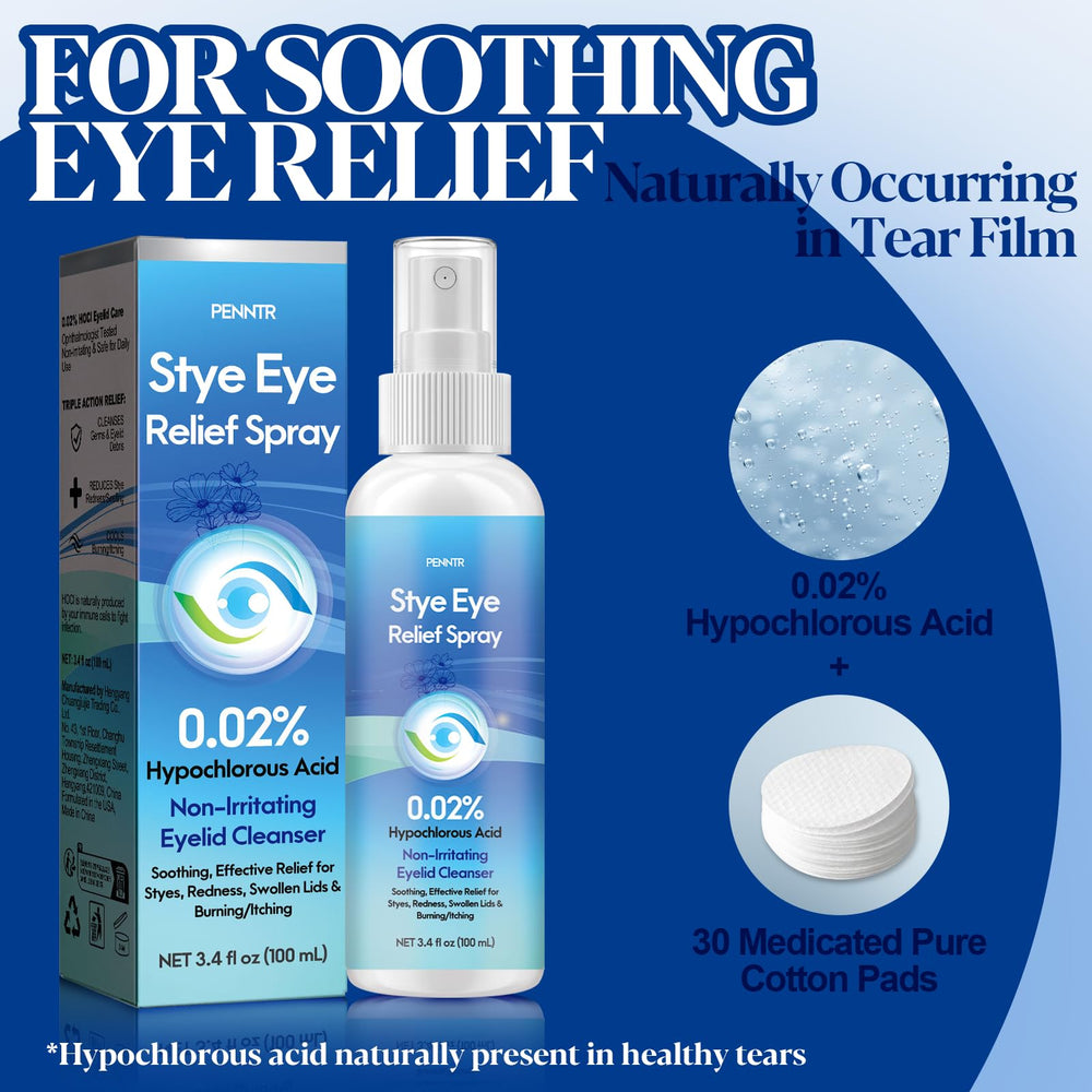 PENNTR Stye Eye Drops soft cotton pads for eyelid cleansing and lash care.
