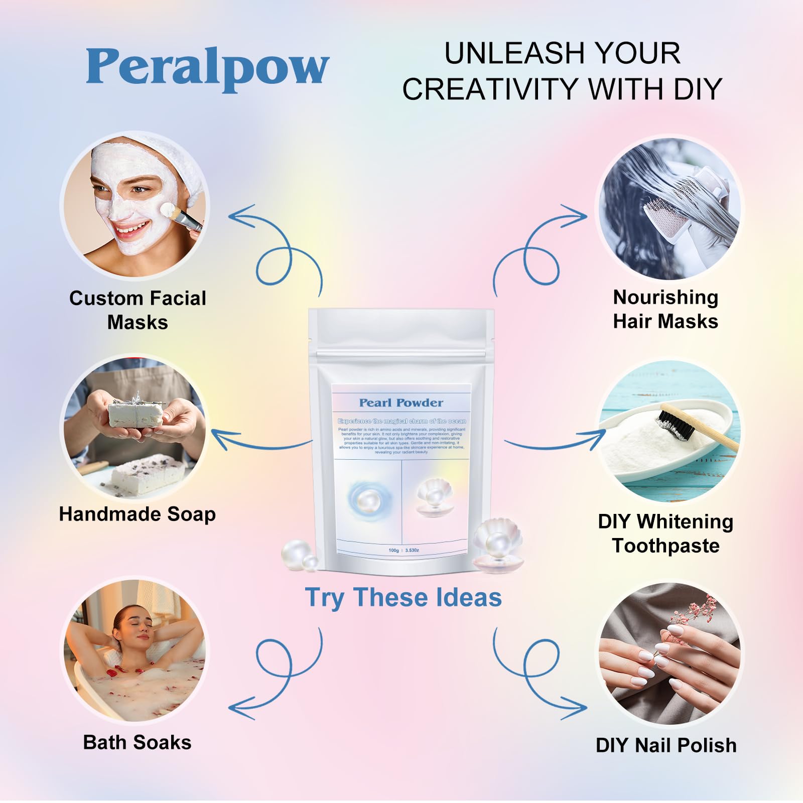 Peralpow envase de 100 g fácil de almacenar