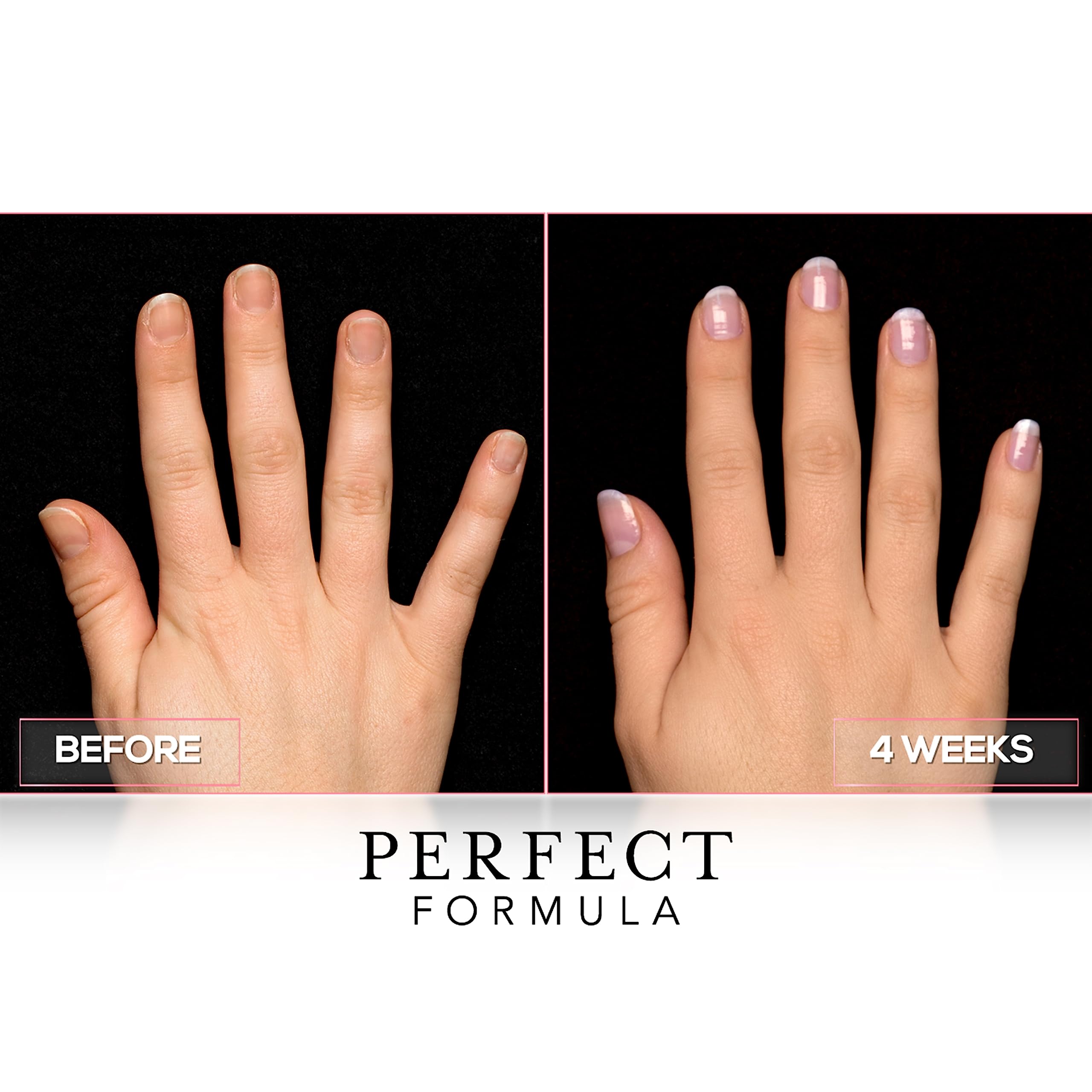 Perfect Formula Nail Growth Top Coat shows clear finish with added strength