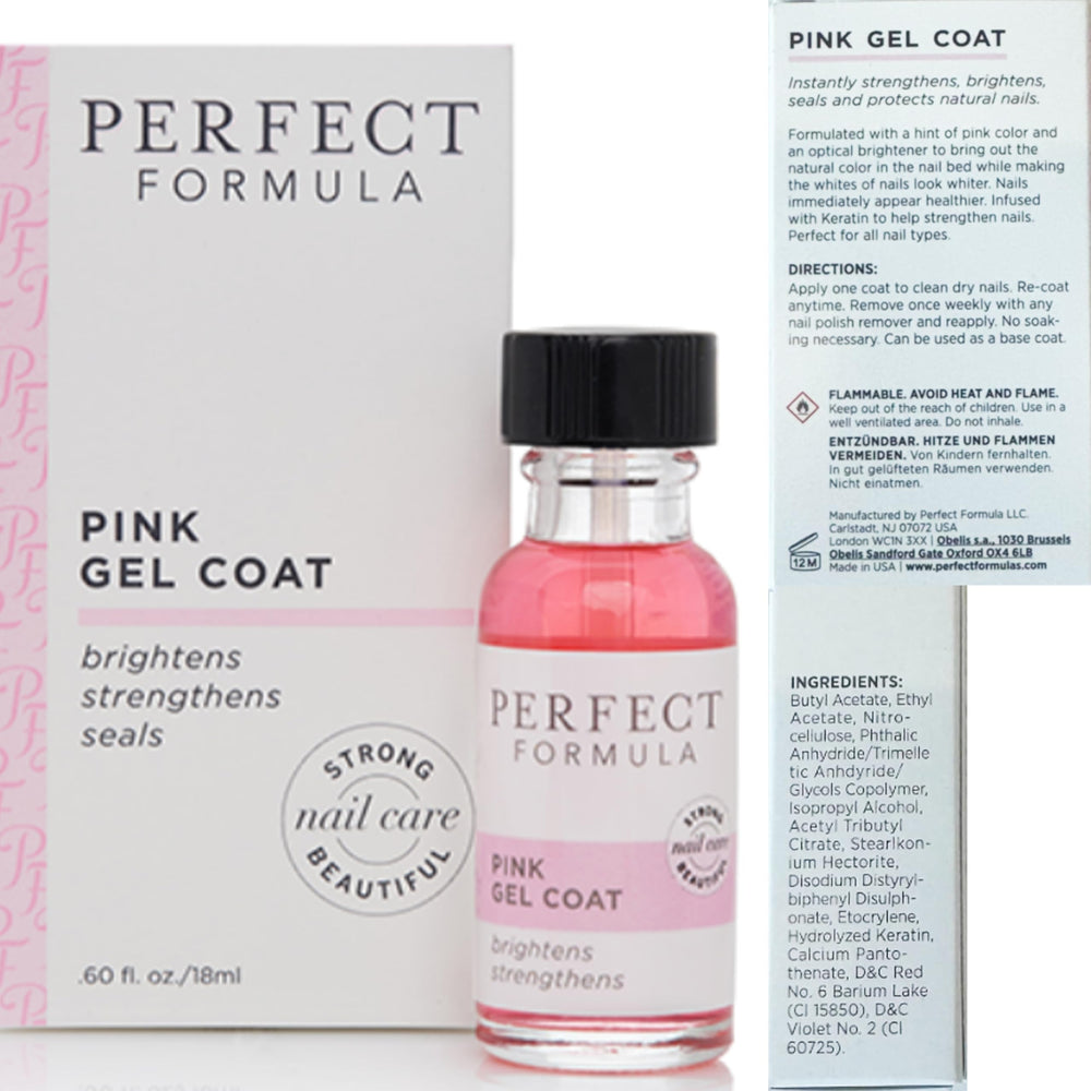 Perfect Formula pink gel coat finish—high-gloss protection for everyday manicures.