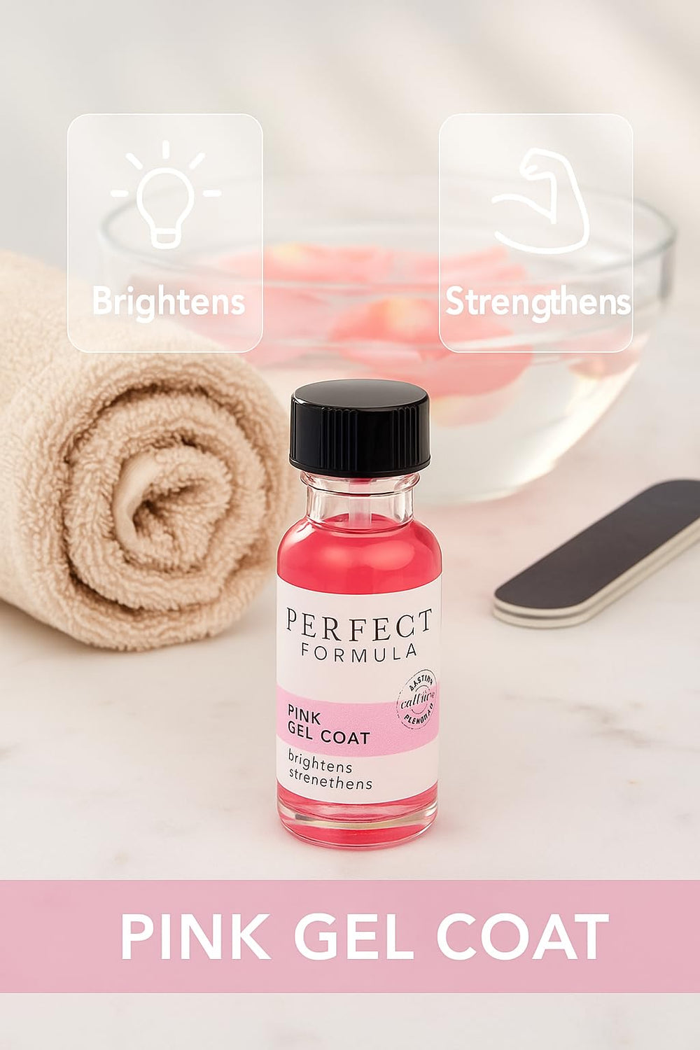 Perfect Formula pink gel coat wear—long-lasting shine and chip resistance.
