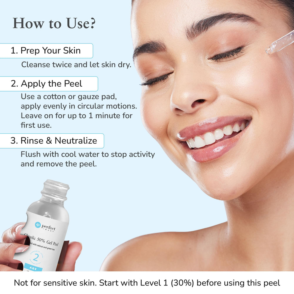 Perfect Image Glycolic 50% Peel retinol green tea jar features added antioxidants.
