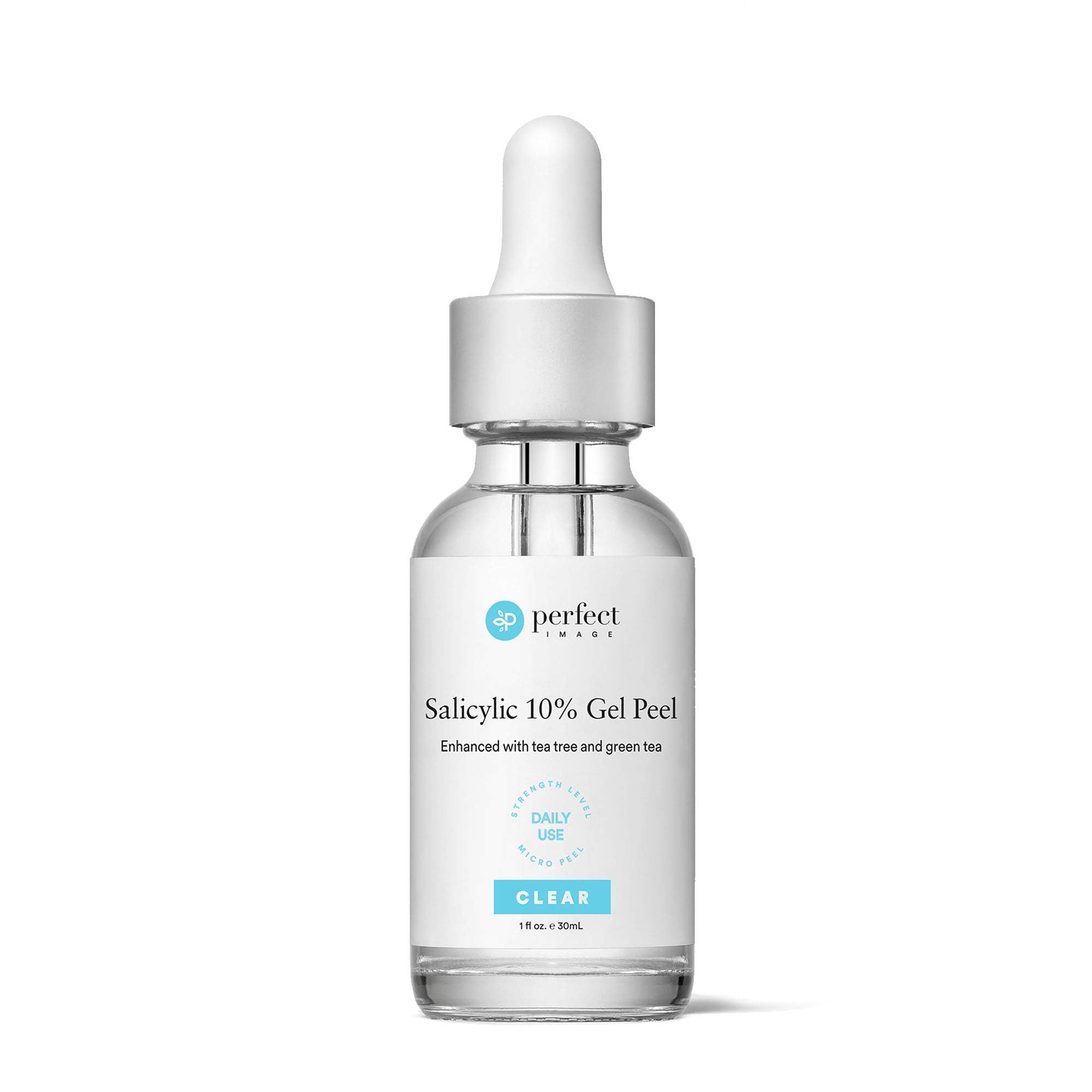 Perfect Image Salicylic 10% Gel Peel bottle shows compact 30 mL packaging for daily use and pore refinement.