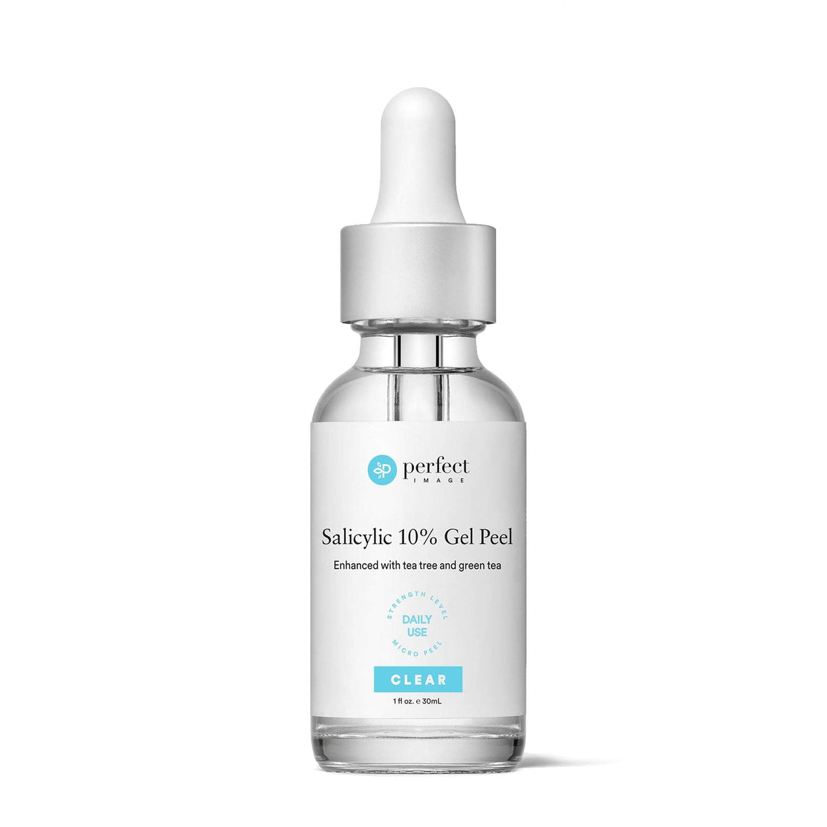 Perfect Image Salicylic 10% Gel Peel bottle shows compact 30 mL packaging for daily use and pore refinement.