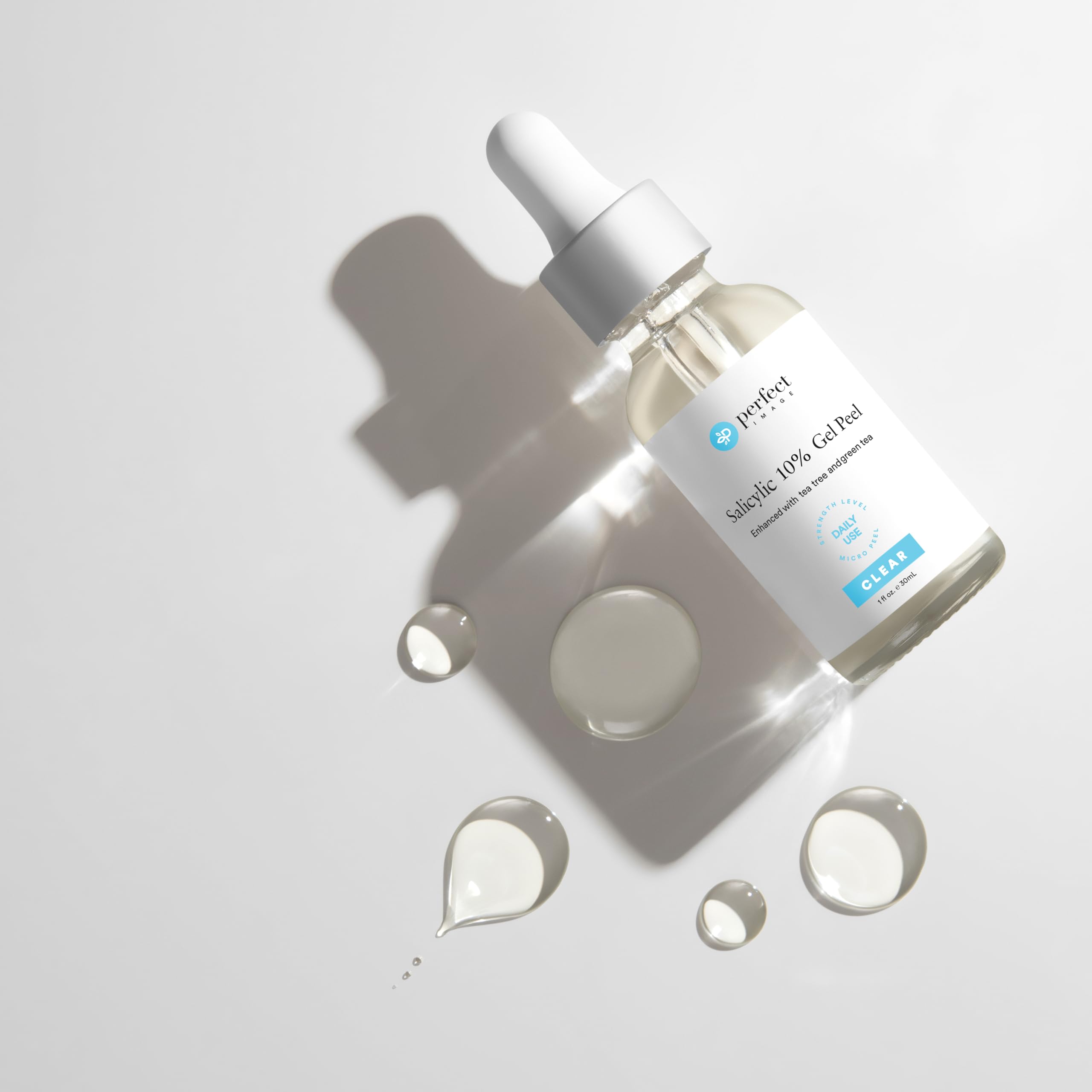 Perfect Image Salicylic 10% Gel Peel promotional photo emphasizes pore-clearing cleanse.