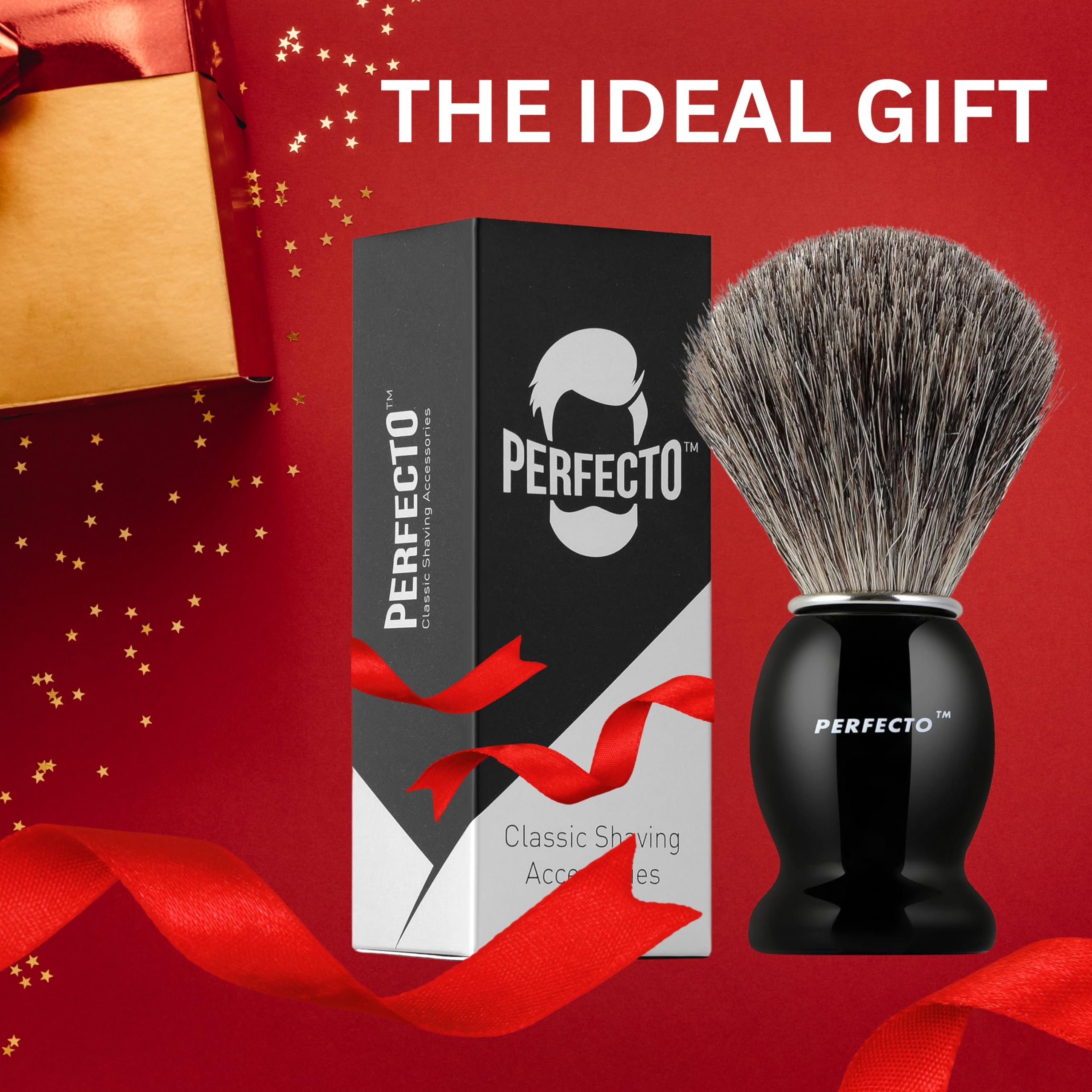 Perfecto badger brush bristle closeup shows ultra-soft fibers for gentle exfoliation.