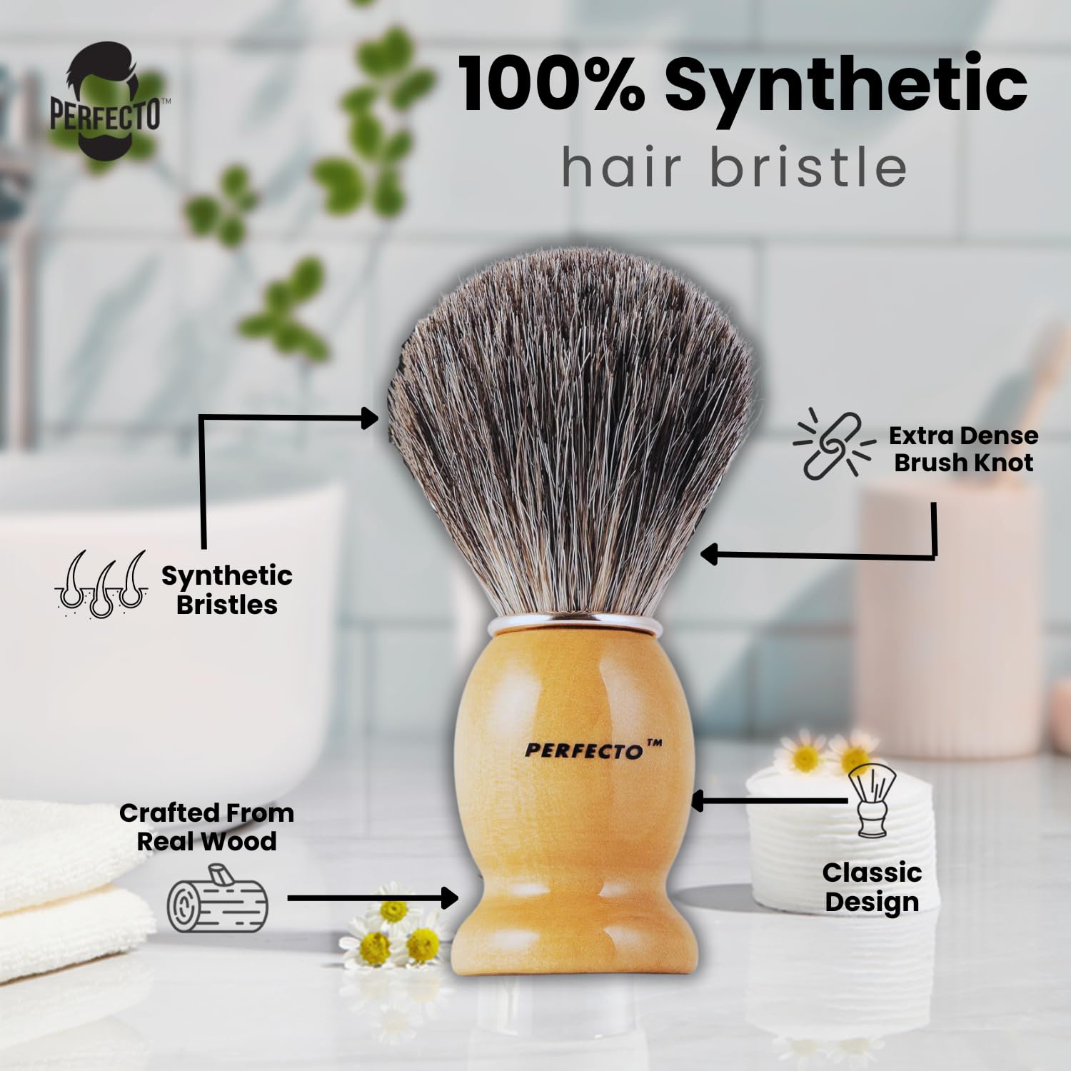 Perfecto durable shaving brush built for daily use