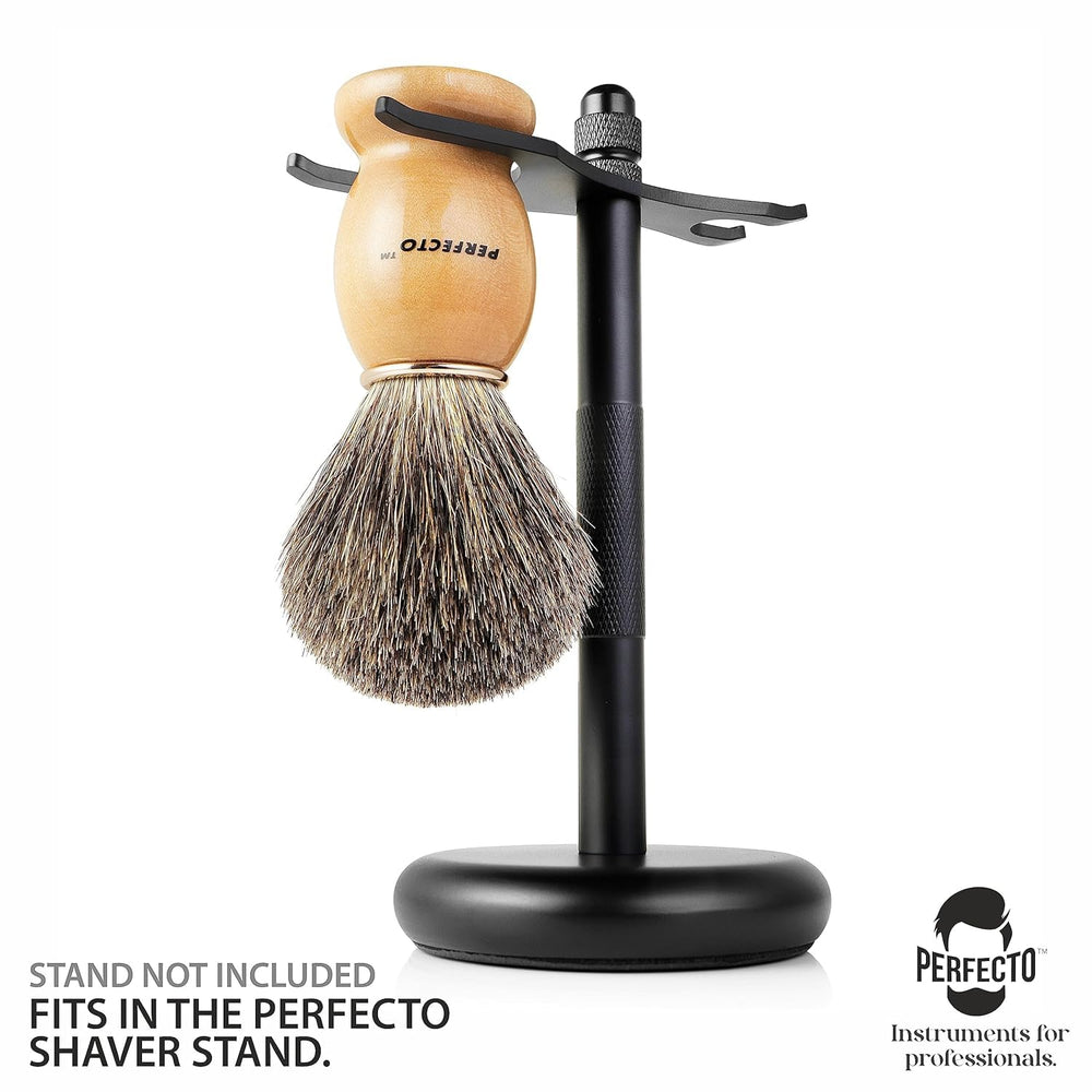 Perfecto ergonomic handle shaving brush for comfortable grip