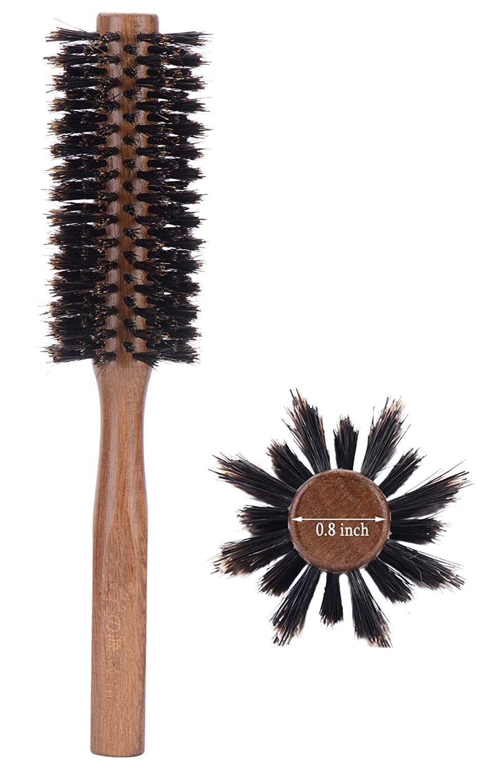 PERFEHAIR boar bristle round brush 2in for blow drying delivers a smooth, polished finish.