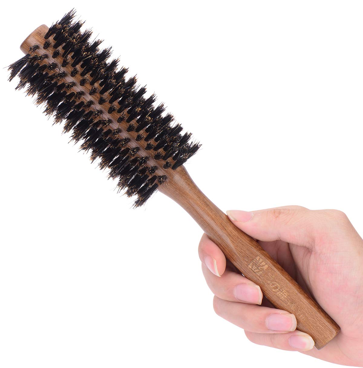 PERFEHAIR boar bristle round brush styling session adds lift and defined waves.