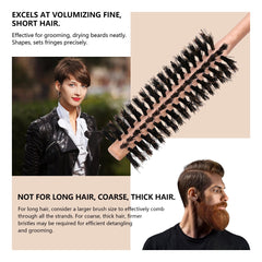 PERFEHAIR compact round brush in hand enables quick on-the-go touch-ups.